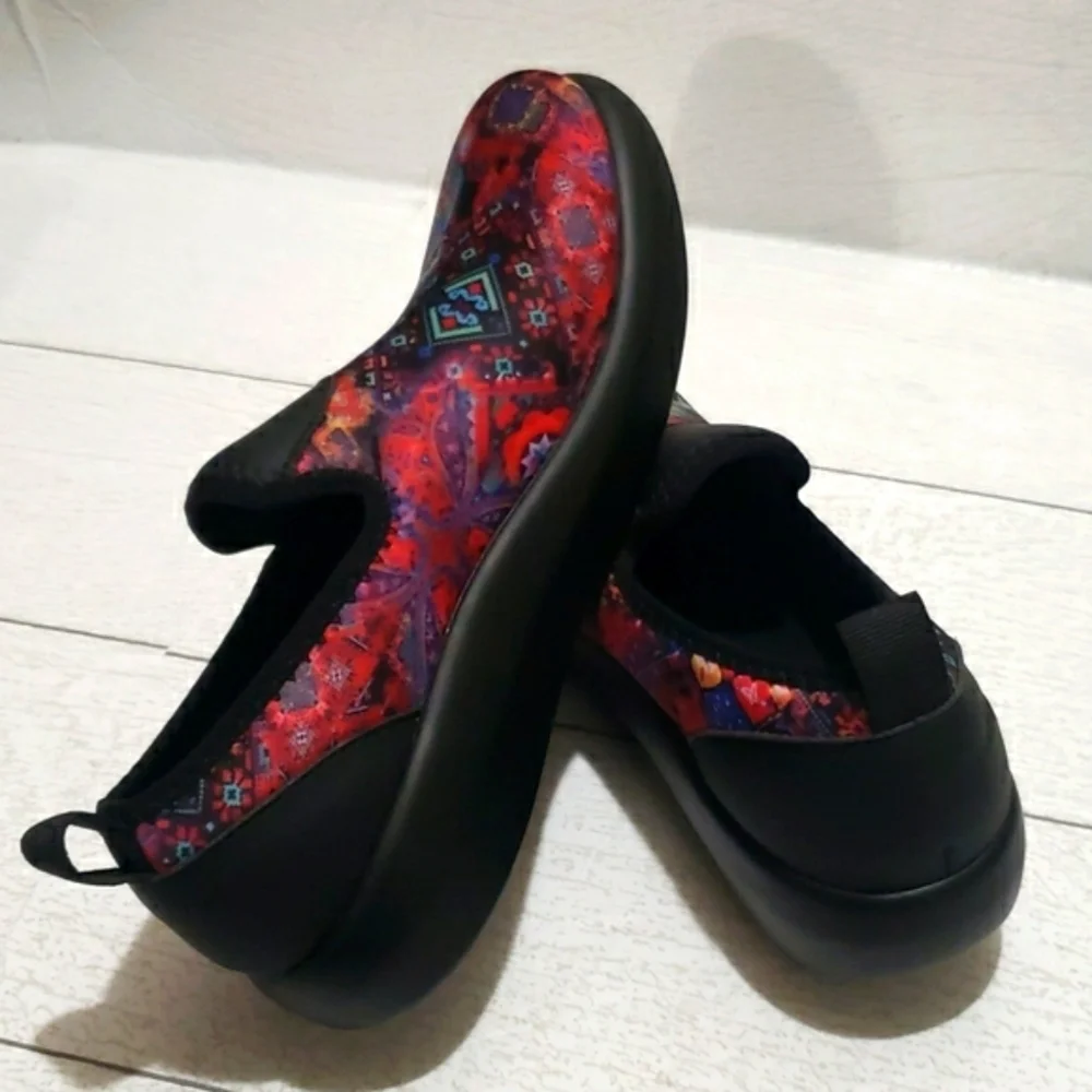 Alegria 36 slip resistant floral sintetic loafers woman shoes